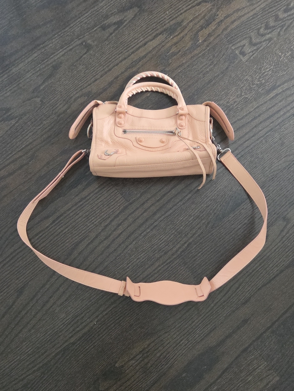 Balenciaga City Nano Peach Mini Satchel Crossbody Bag